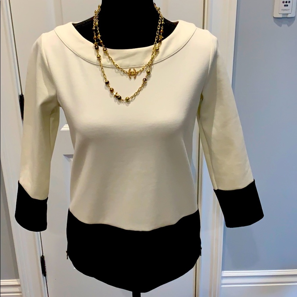 ANN TAYLOR COLOR BLOCK KNIT TOP